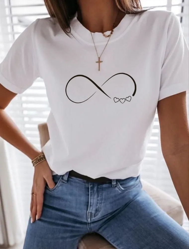 Afslappet T-shirt med Grafisk Print