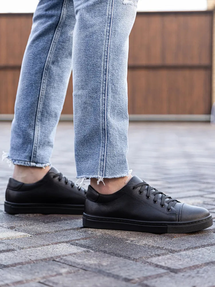 Klassiske Lave Lædersneakers