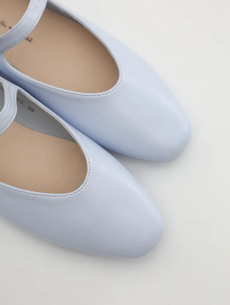 Flade ankelrem balletflats i kunstlæder