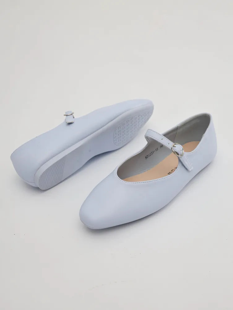 Flade ankelrem balletflats i kunstlæder