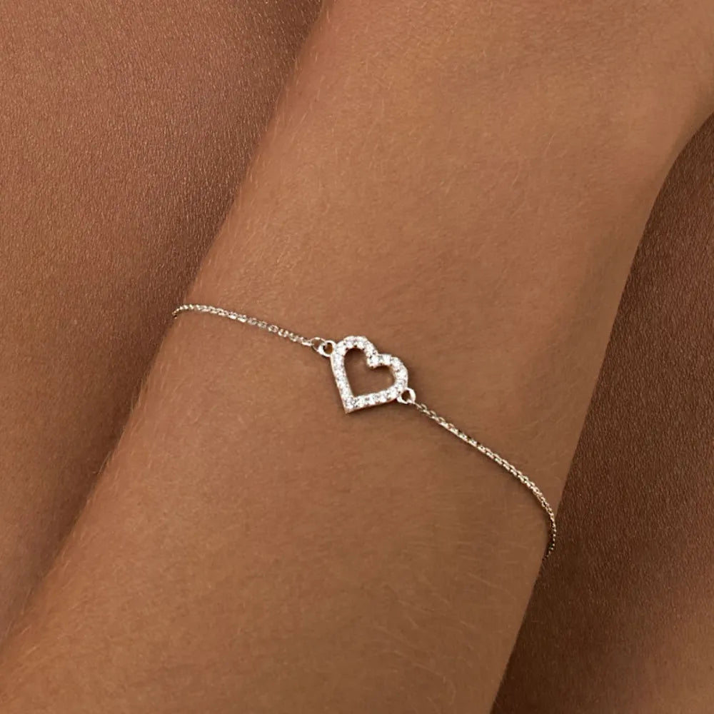 Forførende Hjerte Armbånd med Krystal Besætning