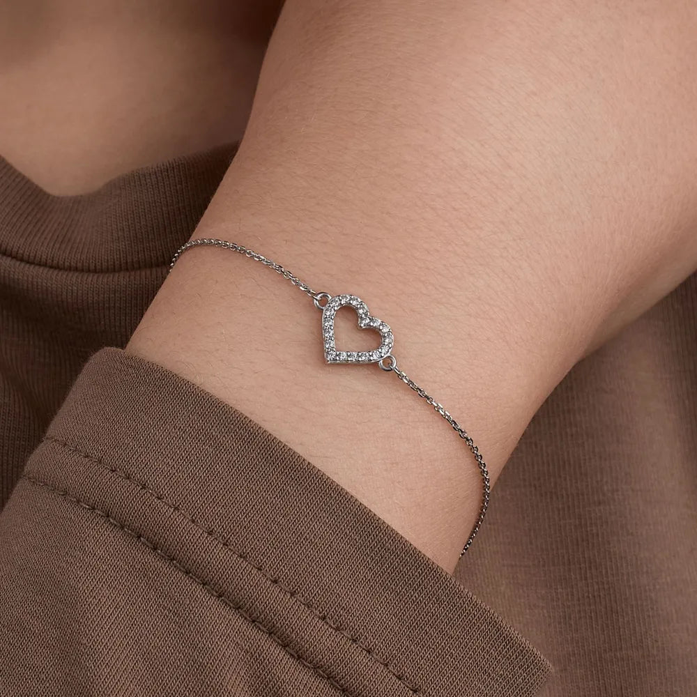 Forførende Hjerte Armbånd med Krystal Besætning