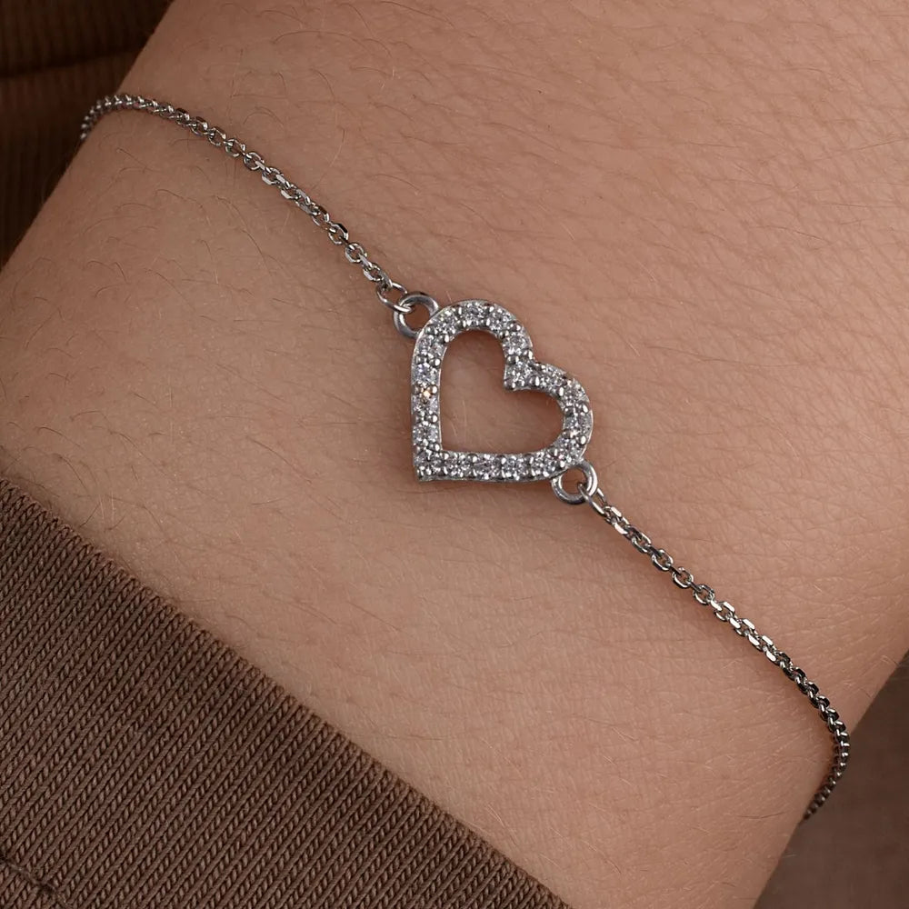 Forførende Hjerte Armbånd med Krystal Besætning