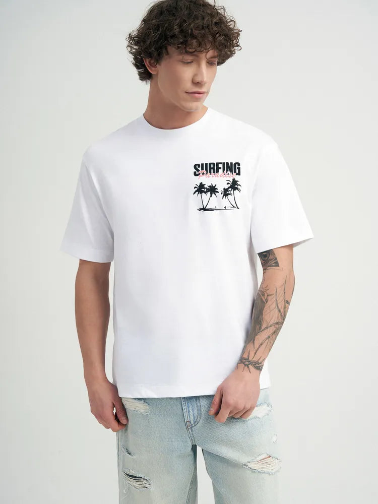 Afslappet Surf T-shirt med Print