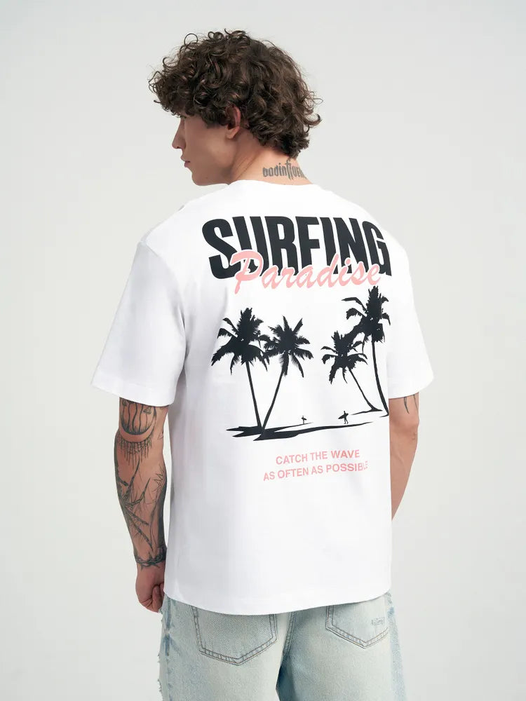 Afslappet Surf T-shirt med Print