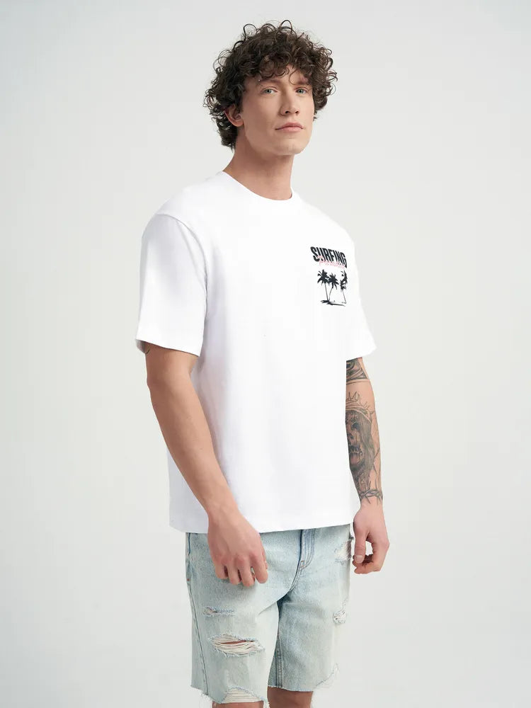 Afslappet Surf T-shirt med Print