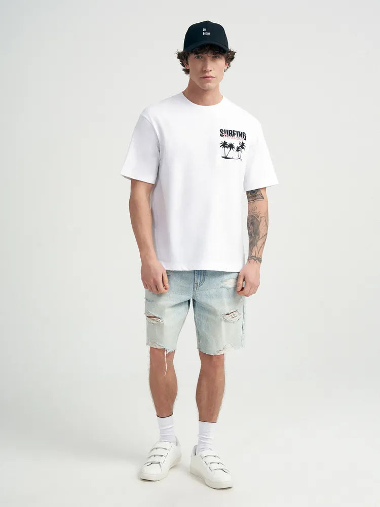 Afslappet Surf T-shirt med Print