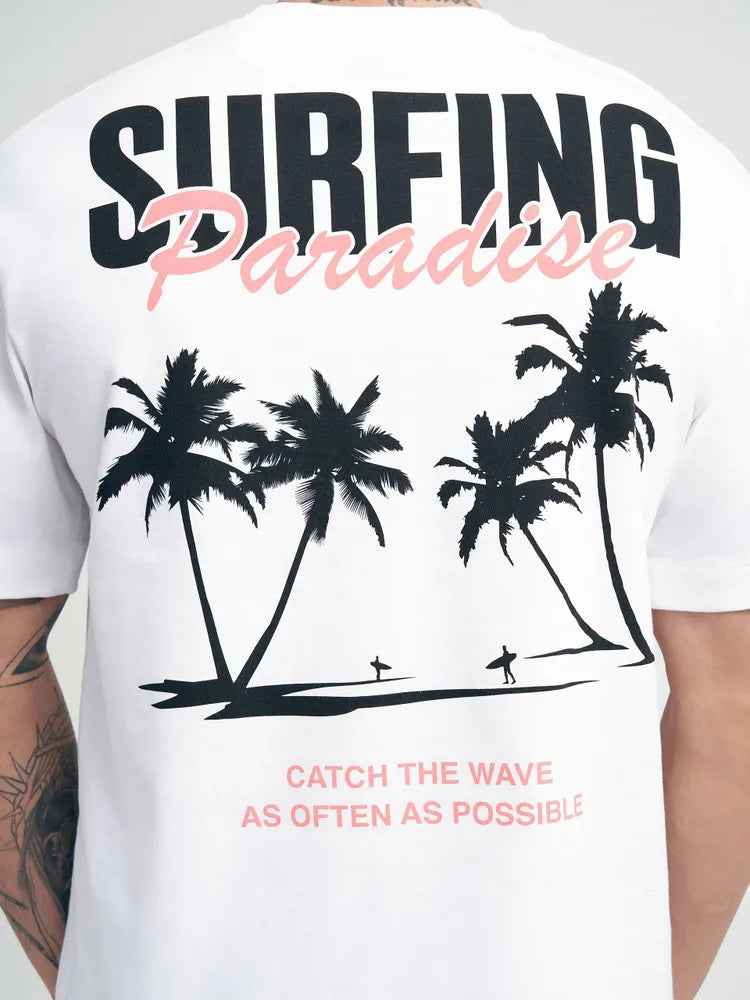 Afslappet Surf T-shirt med Print
