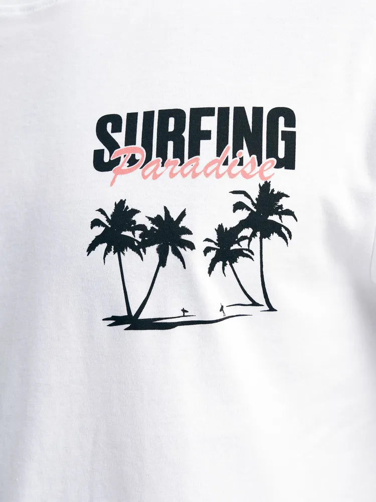 Afslappet Surf T-shirt med Print