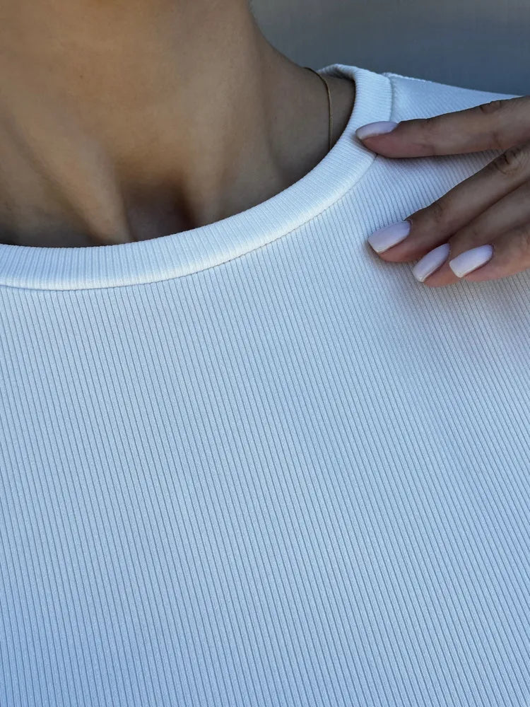 Elegant Bluse med Transparente Ærmer