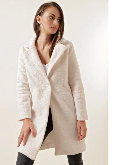 Københavnsk - Chic Orange Bouclé Overfrakke