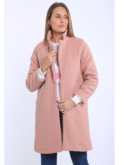 Københavnsk - Chic Orange Bouclé Overfrakke
