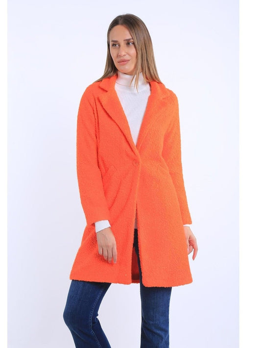 Københavnsk - Chic Orange Bouclé Overfrakke