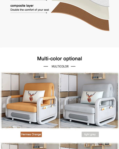 Multifunktionelt Konvertibelt Sovesofa-Stol - 3-i-1 Justerbar Sofa Seng (80cm)