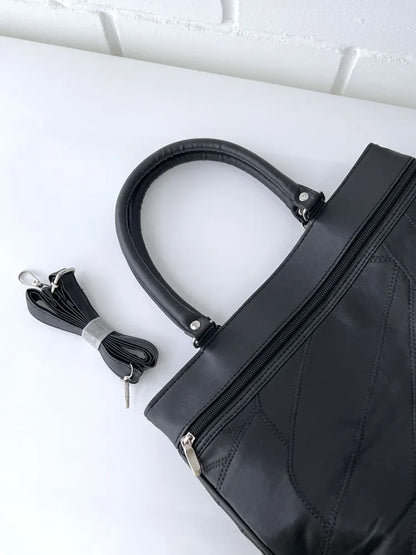 Klassisk Tote Taske i Tonet Læderlook