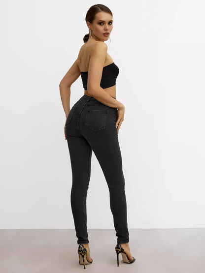 Trendy High-Waist Skinny Jeans