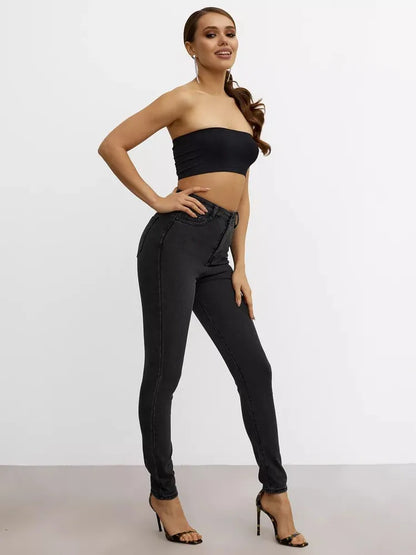 Trendy High-Waist Skinny Jeans