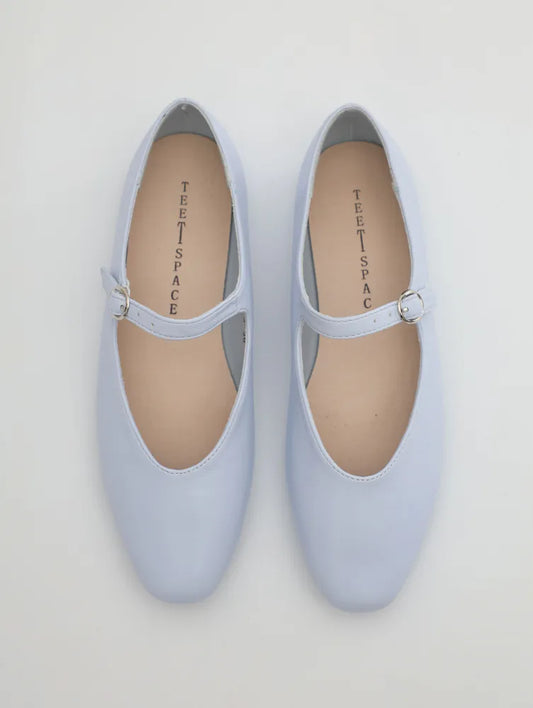 Flade ankelrem balletflats i kunstlæder