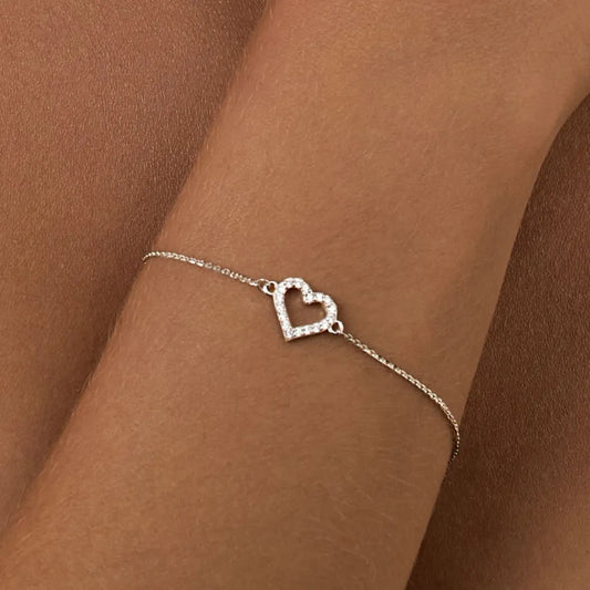Forførende Hjerte Armbånd med Krystal Besætning