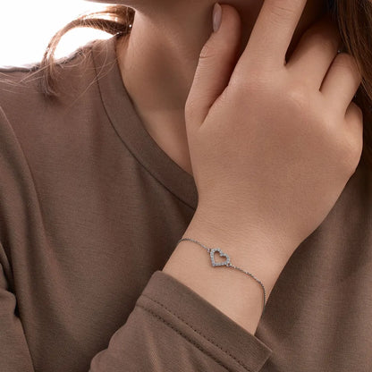 Forførende Hjerte Armbånd med Krystal Besætning
