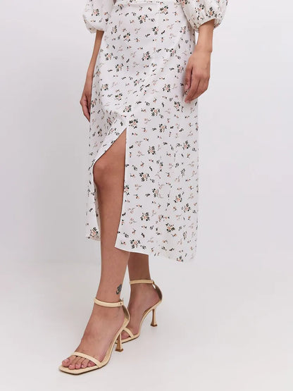 Blomstret Off-Shoulder Midikjole